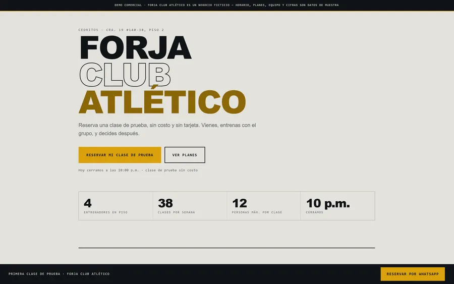 Gimnasio — Reserva de clases